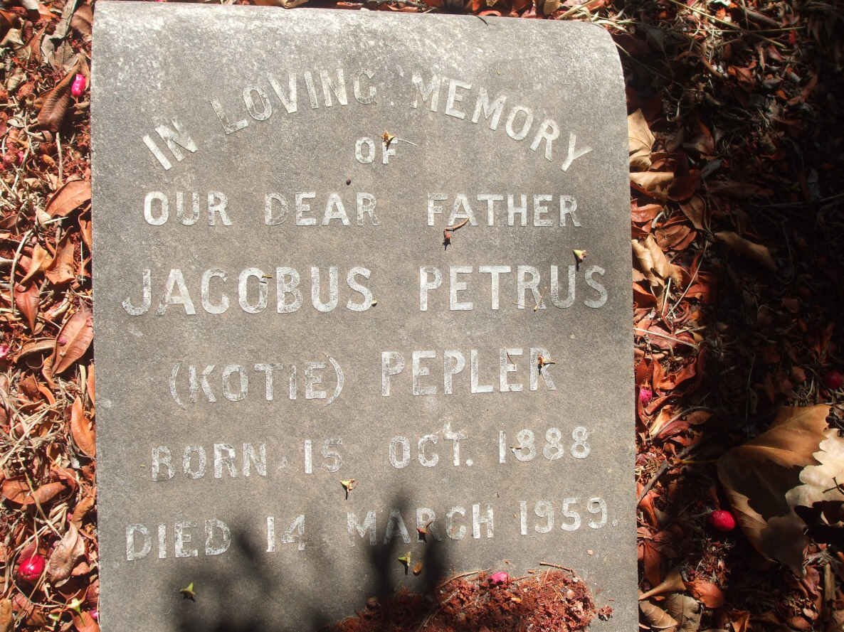 PEPLER Jacobus Petrus 1888-1959