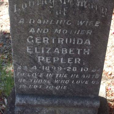 PEPLER Gertruida Elizabeth 1899-1952