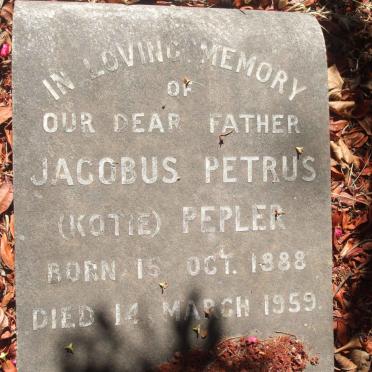 PEPLER Jacobus Petrus 1888-1959