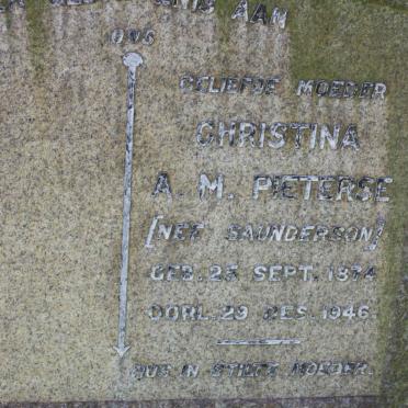 PIETERSE Christina A.M. nee SAUNDERSON 1874-1946
