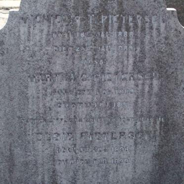 PIETERSEN Michiel R.T. 1888-1889 :: PIETERSEN Martha C. 1889-1891