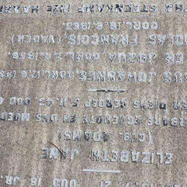 PIENAAR Nicholas Francois -1963 &amp; Elizabeth Jane ADAMS -1943 :: PIENAAR Jacobus Johannes -1950 :: PIENAAR Pieter Jozua -1956