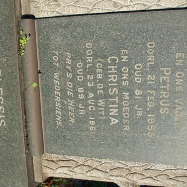 PLESSIS Petrus, du -1953 &amp; Christina DE WIT -1961