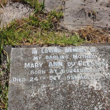 PLESSIS Mary Ann, du  -1951