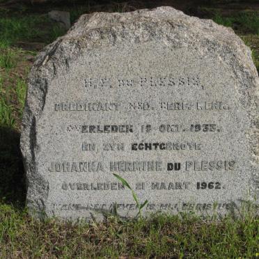 PLESSIS H.E., du -1933 &amp; Johanna Hermine -1962