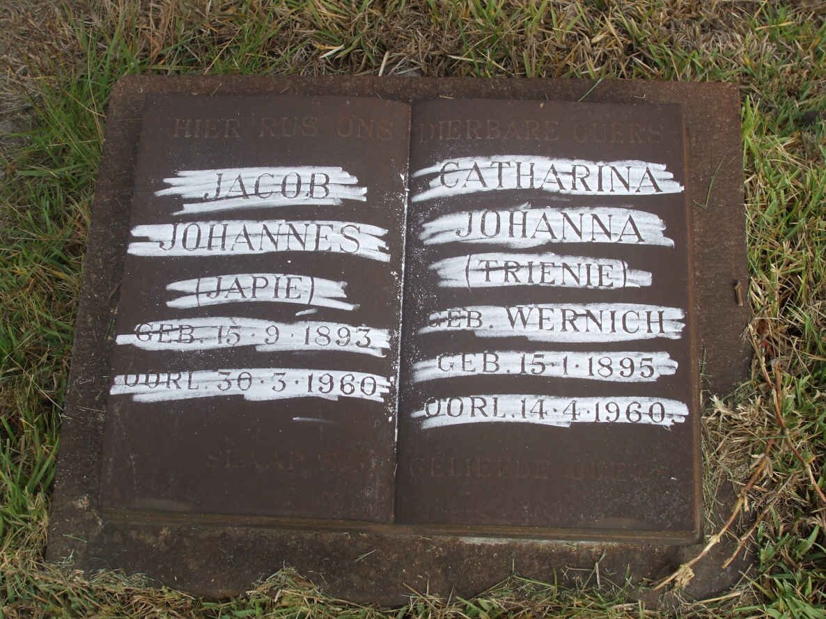 POLEY Jacob Johannes 1893-1960 &amp; Catharina Johanna WERNICH 1895-1960