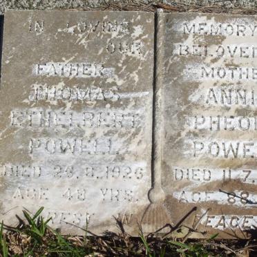 POWELL Thomas Ethelbert -1926 &amp; Annie Pheobe -1965