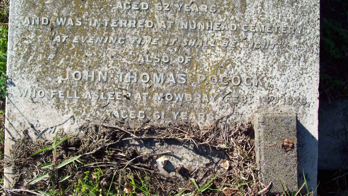 POCOCK John Thomas -1876