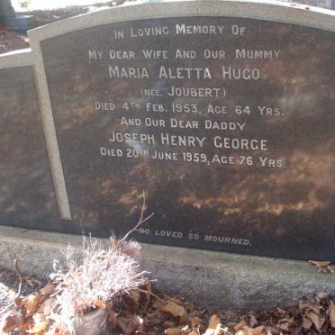 POTTER Joseph Henry George -1959 &amp; Maria Aletta Hugo JOUBERT -1953