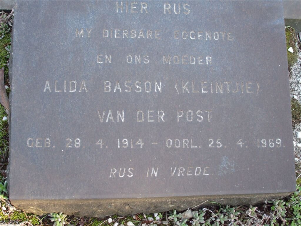 POST Alida Basson, van der 1914-1969