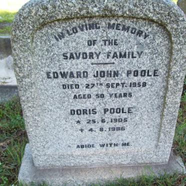 POOLE Edward John -1958 &amp; Doris 1905-1986