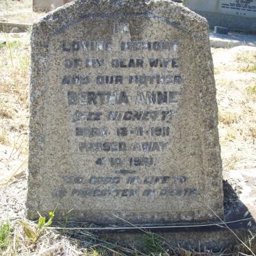 PREEZ Bertha Anne, du  nee HIGNETT 1911-1961