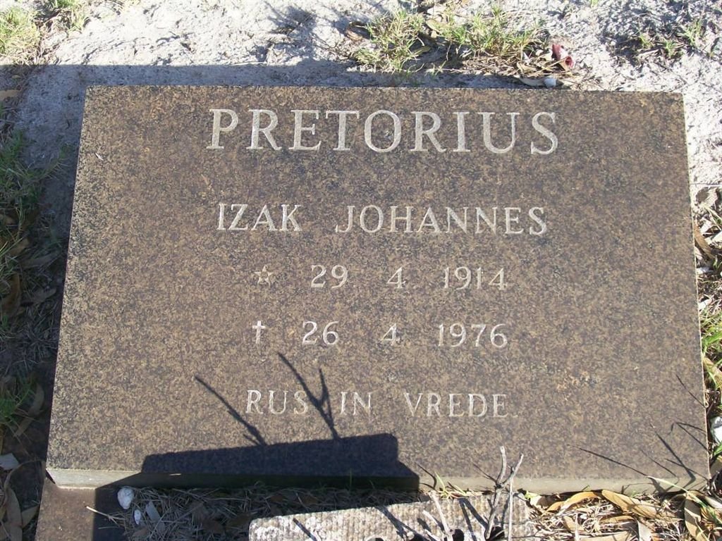 PRETORIUS Izak Johannes 1914-1976