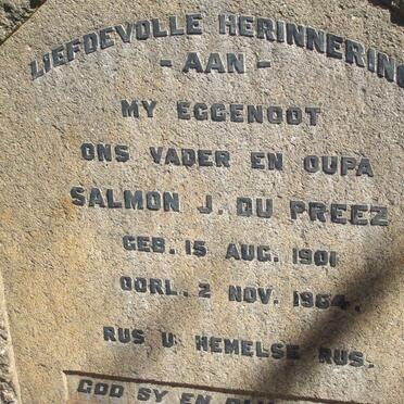 PREEZ Salmon J., du 1901-1954