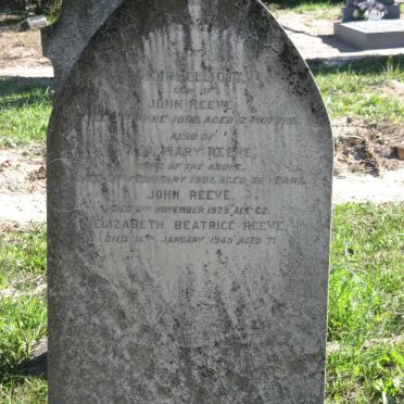REEVE John -1929 &amp; Ada Mary -1901 :: REEVE Elizabeth Beatrice -1949 :: REEVE John Elliott -1897