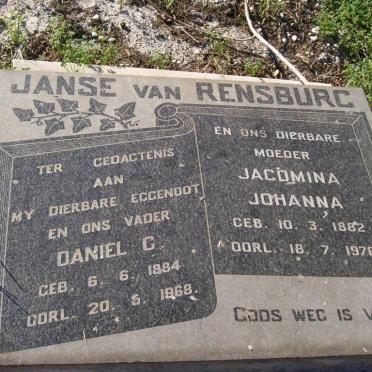 RENSBURG Daniel C., Janse van 1884-1968 &amp; Jacomina Johanna 1882-1976