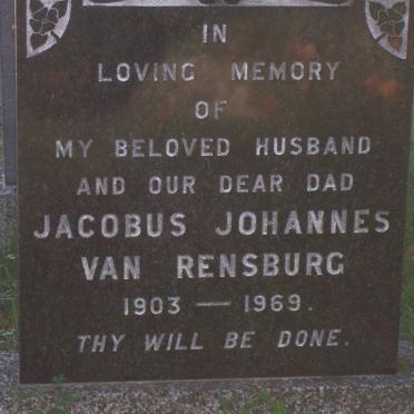 RENSBURG Jacobus Johannes, van 1903-1969