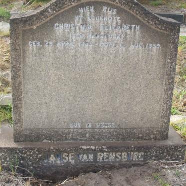 RENSBURG Christina Elizabeth, Janse van nee HEMSTOCK  ?-1959