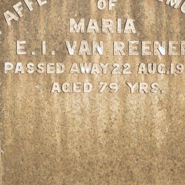 REENEN Maria E.I., van -1943