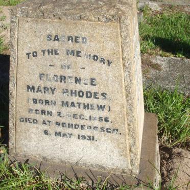 RHODES Florence Mary nee MATHEW 1856-1931