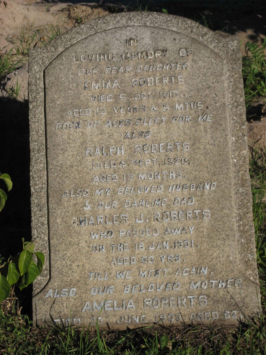 ROBERTS Charles J. -1931 &amp; Amelia -1939