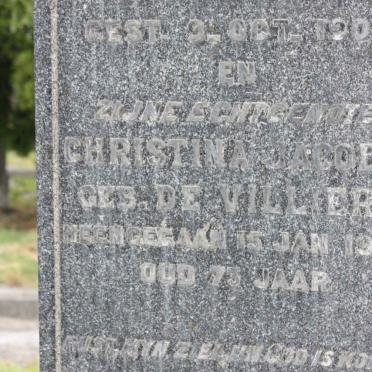 ROOS Johannes Henoch Neetling 1851-1909 &amp; Christina Jacoba DE VILLIERS -1930 