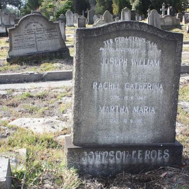 ROES Joseph William Johnson, le  -1897 &amp; Rachel Catharina -1947 :: LE ROES Martha Maria Johnson -1912