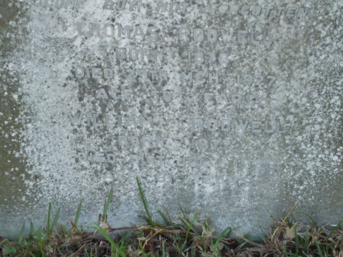 RODWELL Thomas 1878-1927 :: RODWELL William 1877-19?