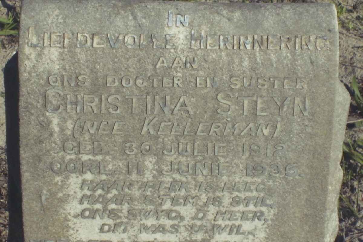 STEYN Christina nee KELLERMAN 1912-1935