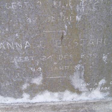 STAHL Anna G. E. -1939