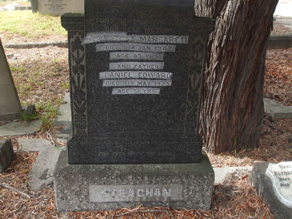 STRACHAN Daniel Edward -1923 &amp; Walterine Margareth -1947