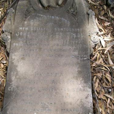 STAAL Johan Godlieb 1826-1911 :: ALBERTYN Johanna Elizabeth  formerly STAAL nee DE VOS 1863-1936