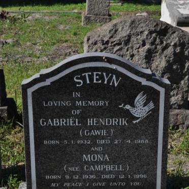 STEYN Gabriel Hendrik 1932-1988 &amp; Mona CAMPBELL 1936-1996