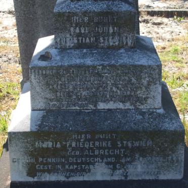 STEWIEN Carl Johan Christian 1849-1909 &amp; Maria Friederike ALBRECHT 1849-1938