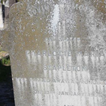 STAPLETON Charlotte Maria -1931 :: STAPLETON Frances Cowper -1948 