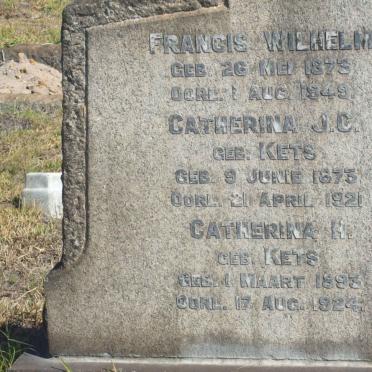 STOFFBERG Francis Wilhelm 1875-1949 &amp; Catharina J.C. KETS 1875-1921 :: STOFFBERG Catharina H. nee KETS 1893-1924