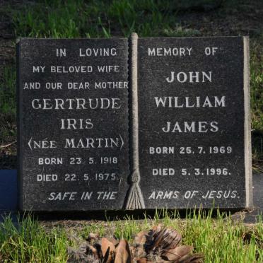 SASS Gertrude Iris nee MARTIN 1918-1975 :: SASS John William James 1969-1996