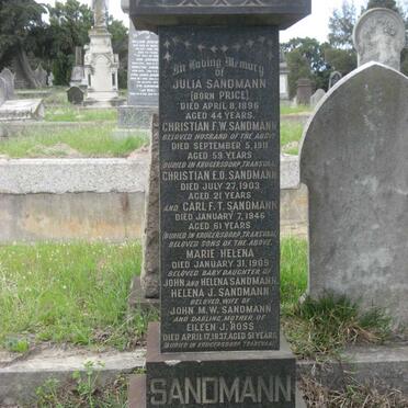 SANDMANN Christian F.W. -1911 &amp; Julia PRICE -1896 :: SANDMANN Christian E.O. -1903