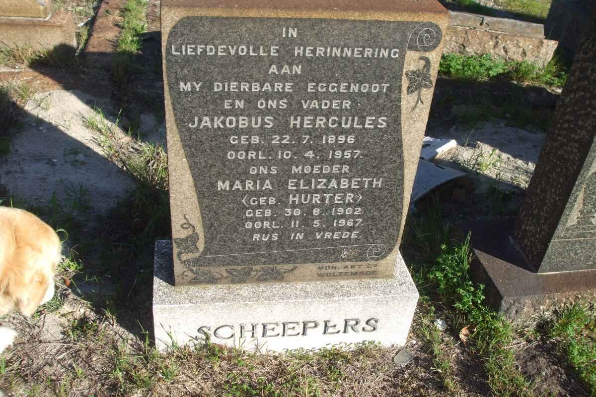 SCHEEPERS Jakobus Hercules 1896-1957 &amp; Maria Elizabeth HURTER 1902-1967