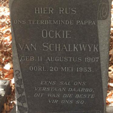SCHALKWYK Ockie, van 1907-1953