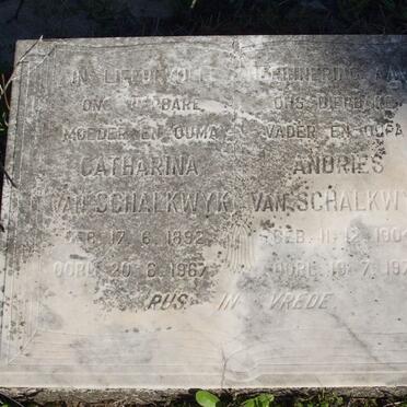 SCHALKWYK Andreas, van 1904-1973 &amp; Catharina 1892-1967