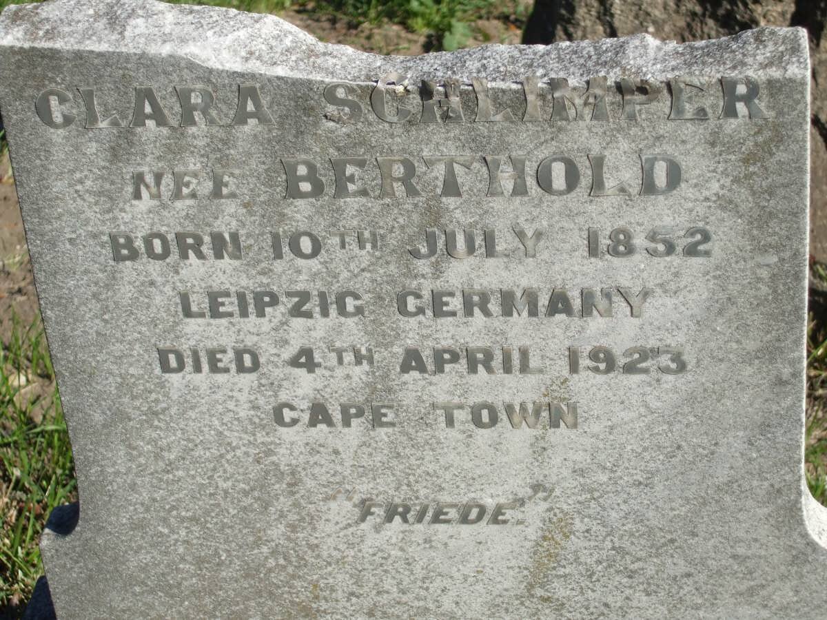 SCHLIMPER Clara nee BERTHOLD 1852-1923