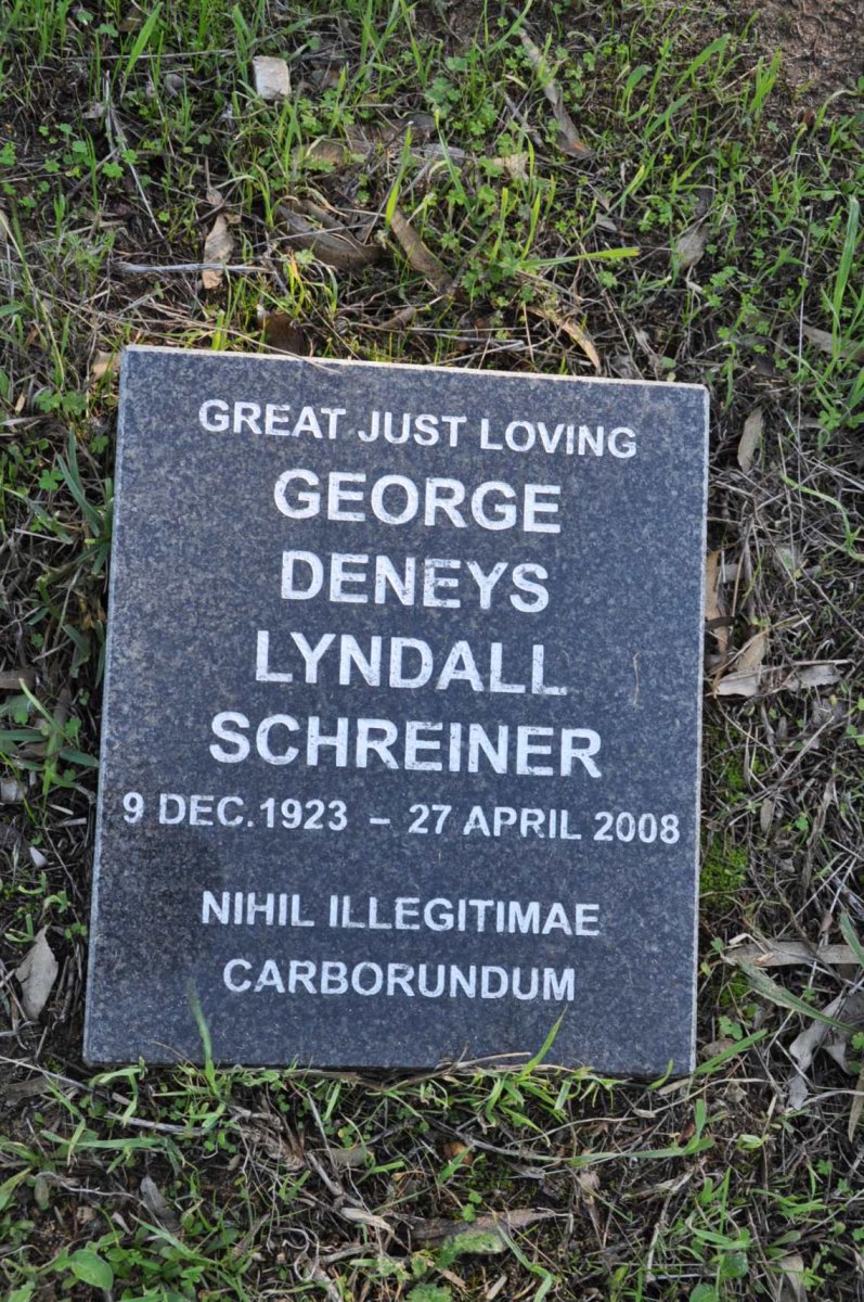 SCHREINER George Deneys Lyndall 1923-2008