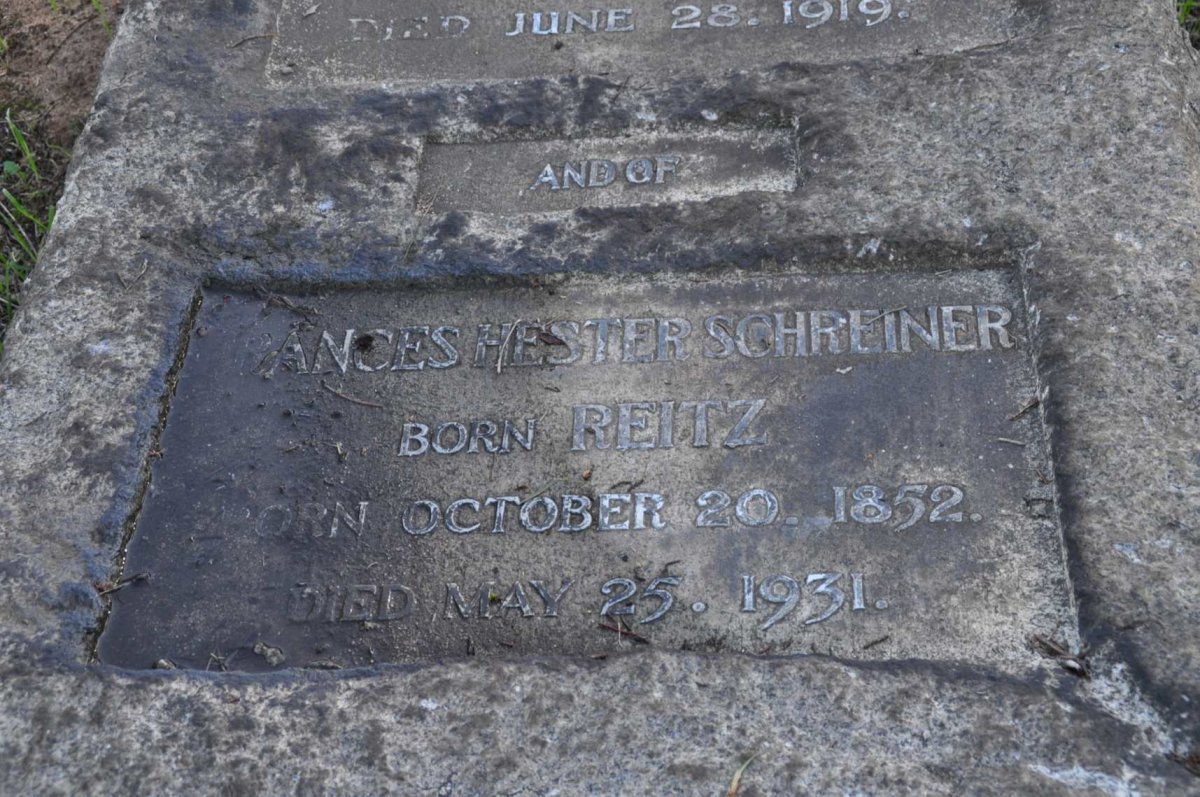 SCHREINER Frances Hester nee REITZ 1852-1931
