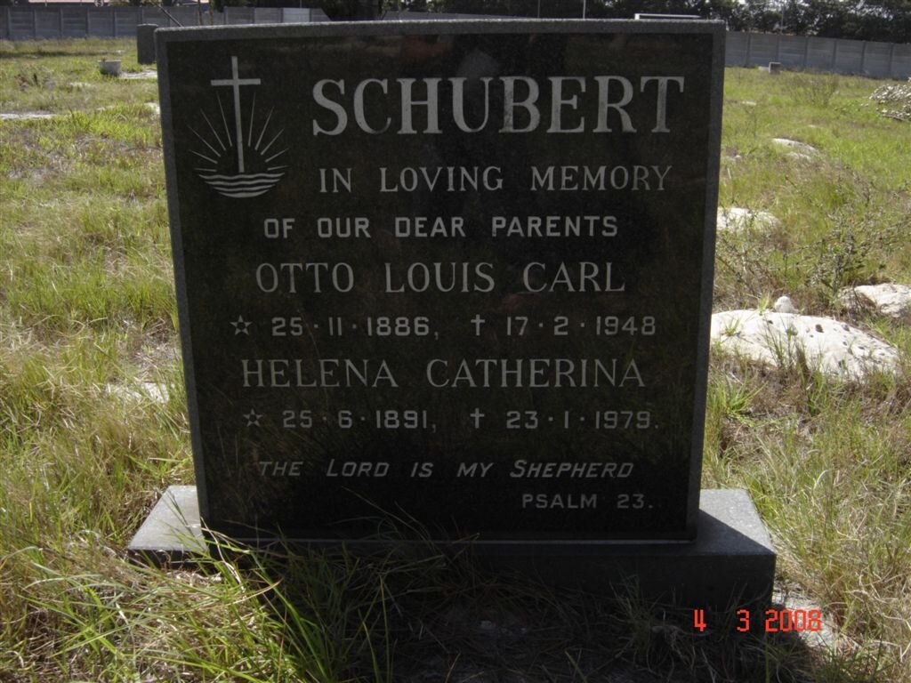 SCHUBERT Otto Louis Carl 1886-1948 &amp; Helena Catherina 1891-1979