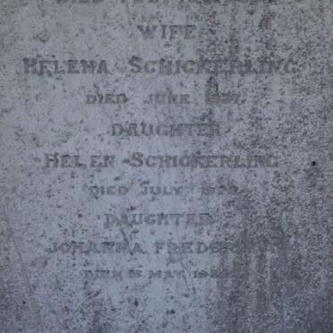SCHICKERLING Johan Frederick 1832-1900 &amp; Helena -1927