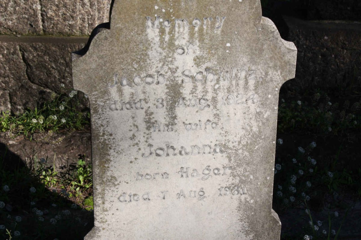 SCHULTZ Jacob -1924 &amp; Johanna HAGER -1931