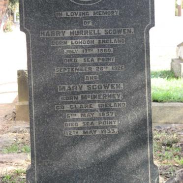 SCOWEN Harry Hurrell 1860-1926 &amp; Mary McINERNEY 1857-1933