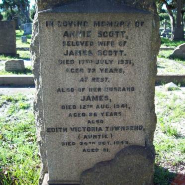 SCOTT James -1941 &amp; Annie -1931 :: TOWNSEND Edith Victoria -1949