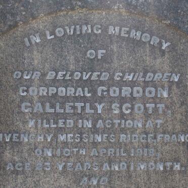 SCOTT Gordon Galletly -1918